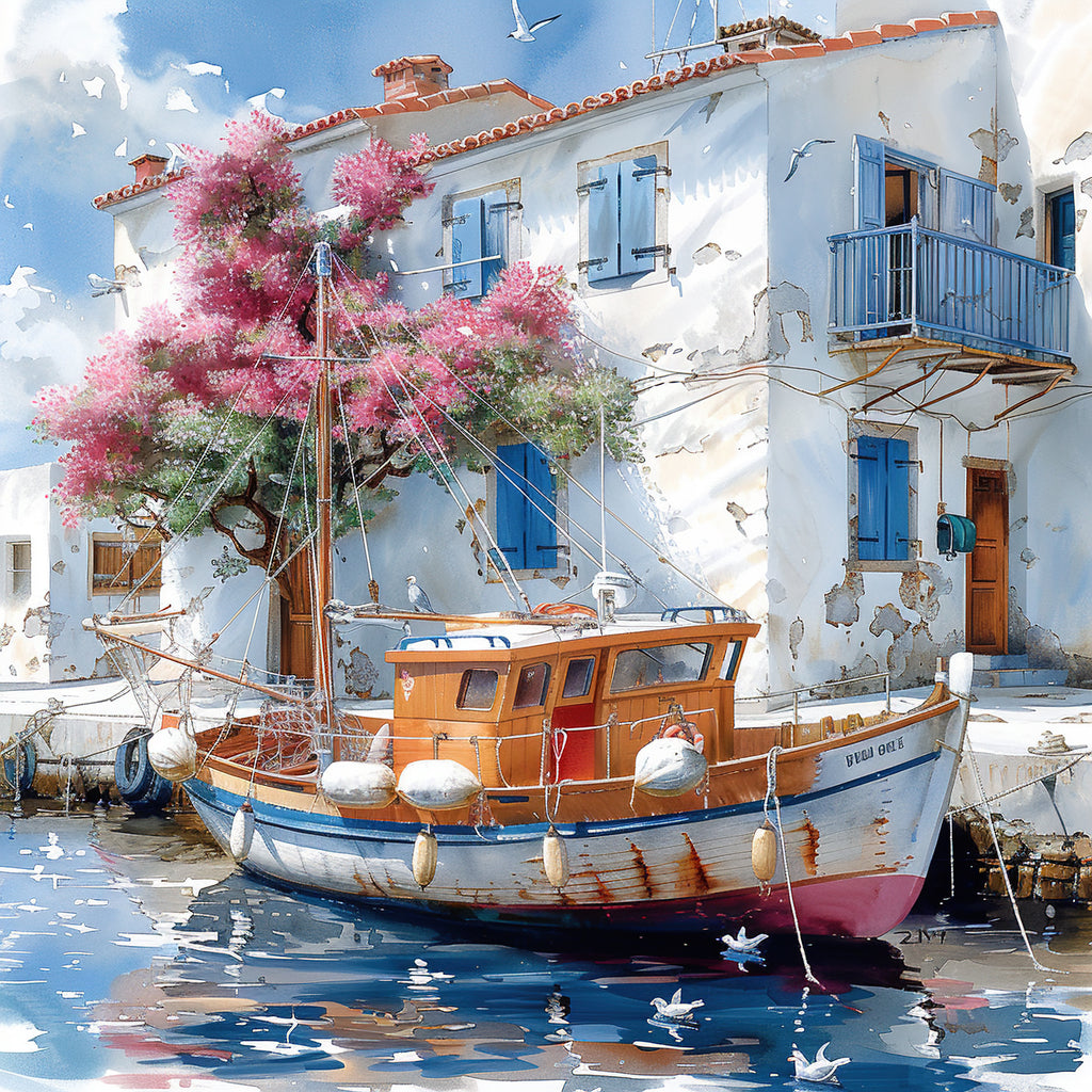 Mediterrane Küste 17 Landschaft Wandbild  Kunstdruck auf Leinwand