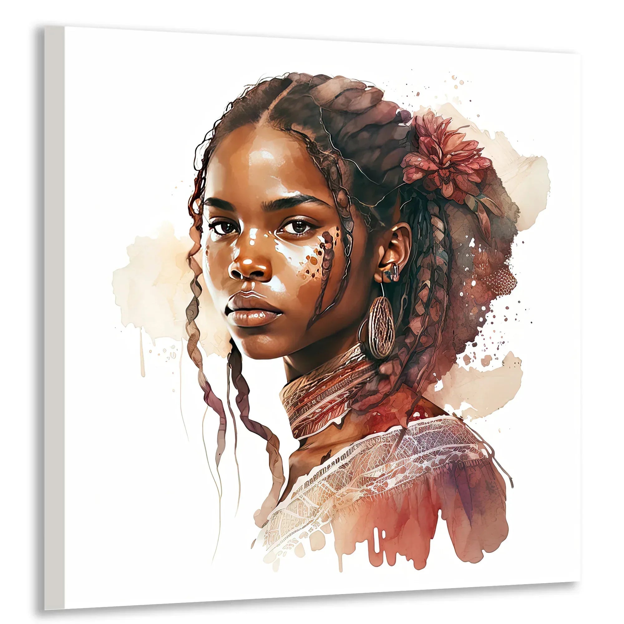 Afrikanerin 17 Portrait Wandbild Kunstdruck auf Leinwand | Wandbild Galerie