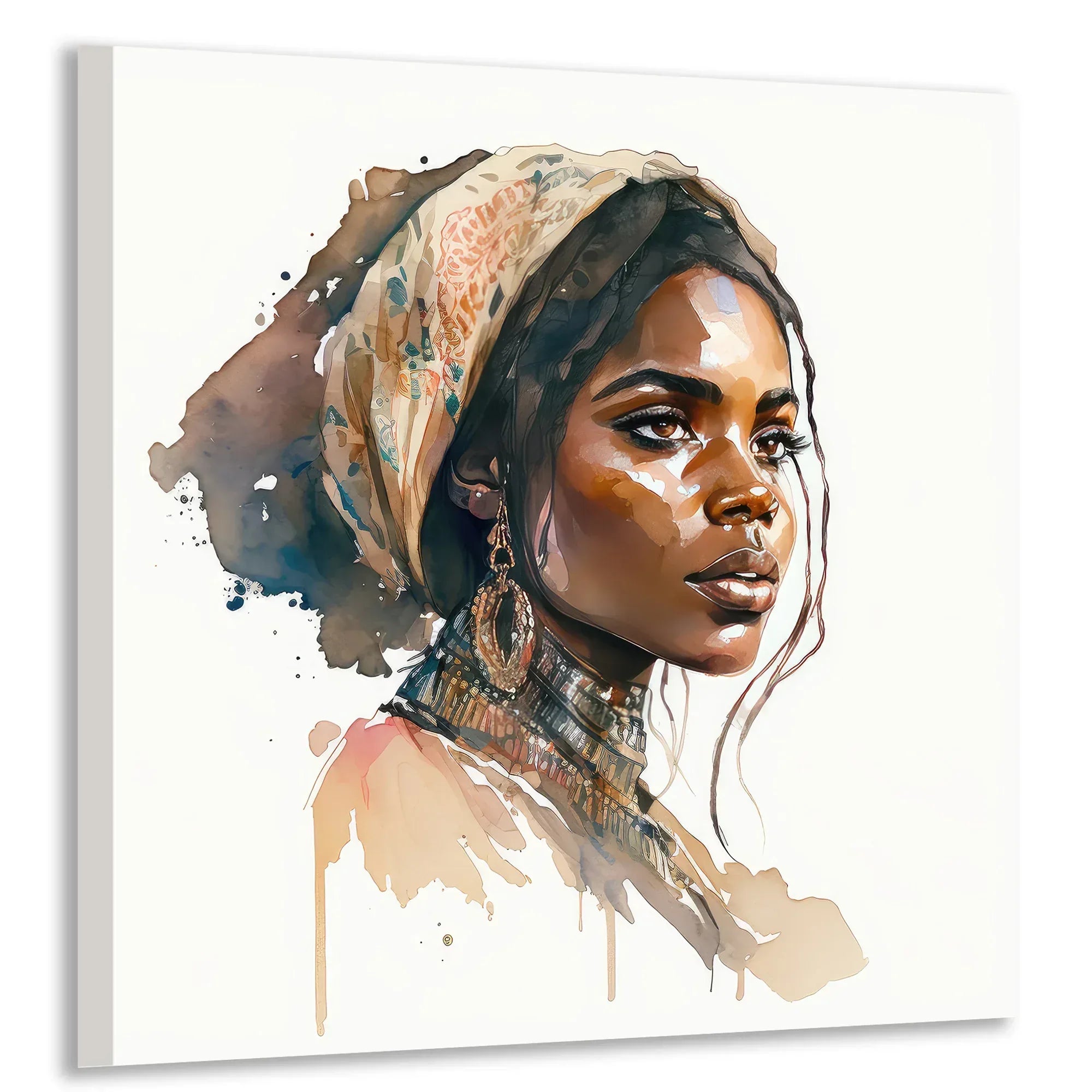 Afrikanerin 18 Portrait Wandbild Kunstdruck auf Leinwand | Wandbild Galerie