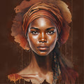 Afrikanerin Portrait mit Turban und Goldcreolen