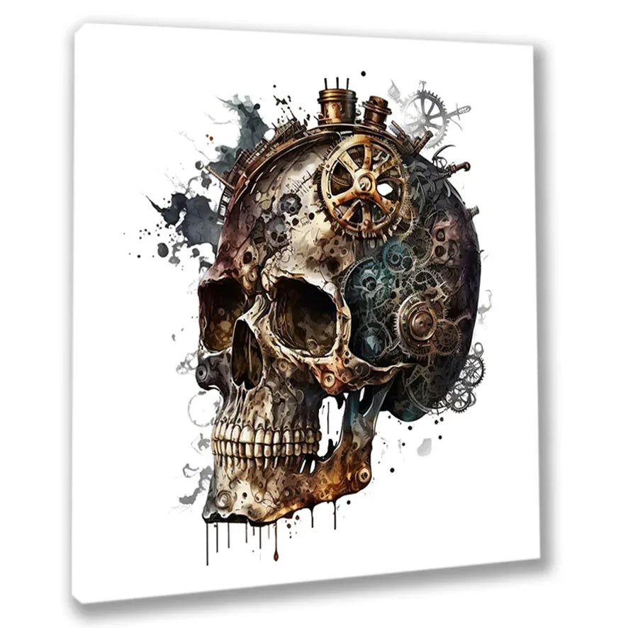 Wandbild Scull Steampunk Totenkopf 19 Wandbild Kunstdruck auf Leinwand | Wandbild Galerie