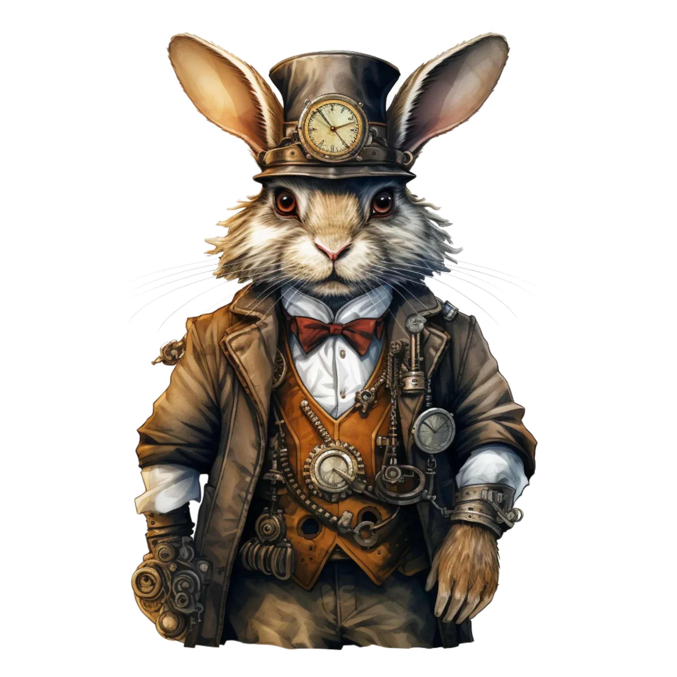 Wandbild Steampunkhasen Kunstdruck auf Leinwand direkt zum Aufhängen | Wandbild Galerie