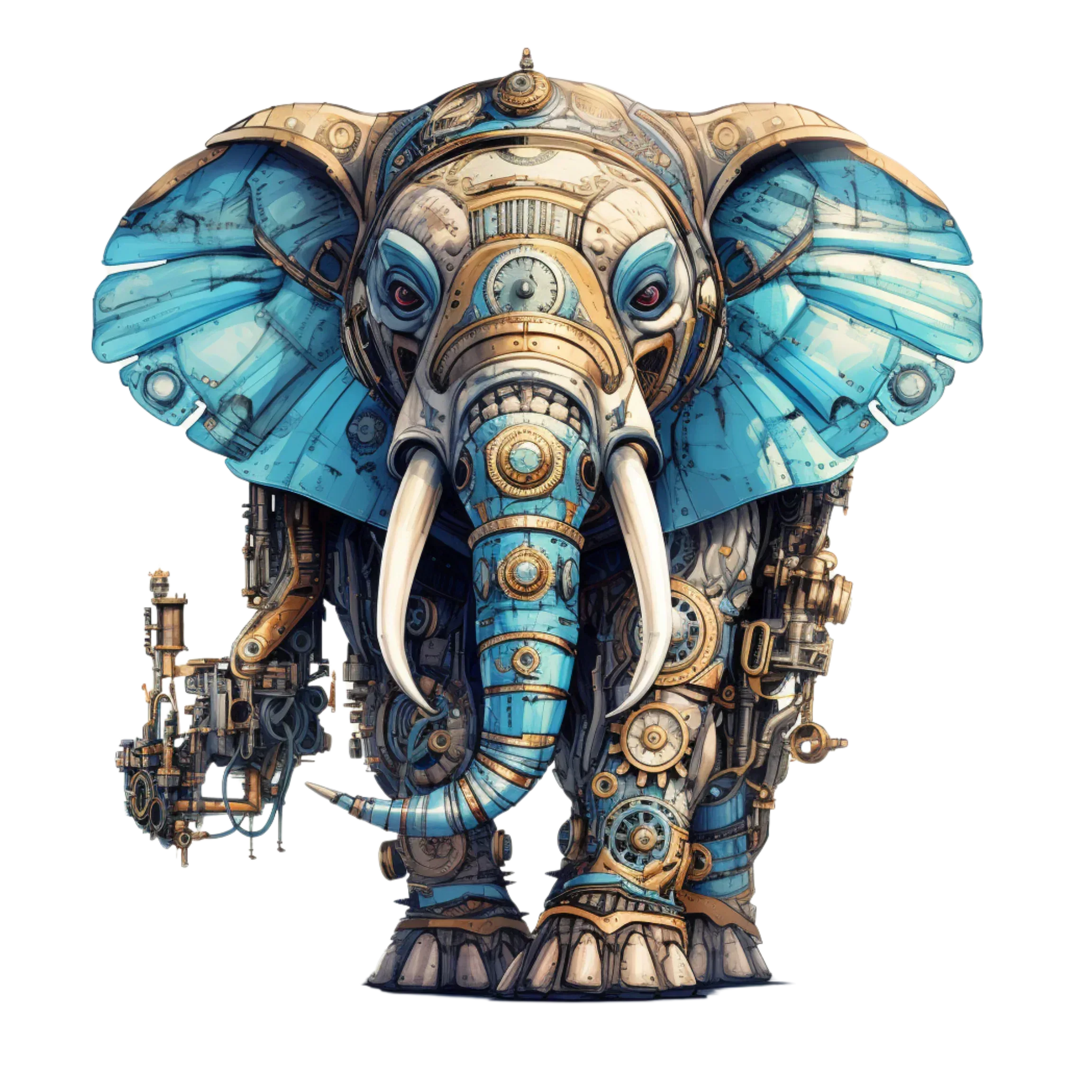 Wandbild Elefant Steampunk 2 Kunstdruck auf Leinwand direkt zum Aufhängen | Wandbild Galerie