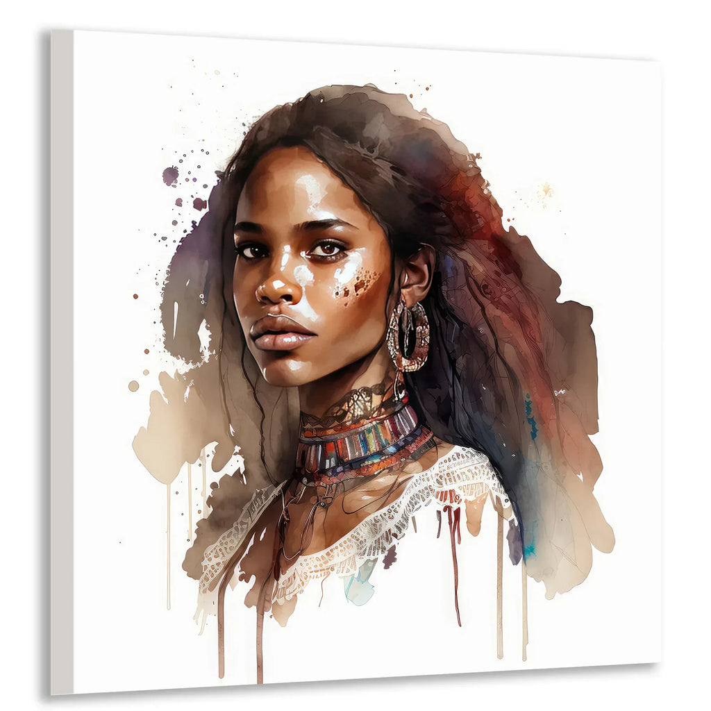 Afrikanerin 19 Portrait Wandbild Kunstdruck auf Leinwand | Wandbild Galerie