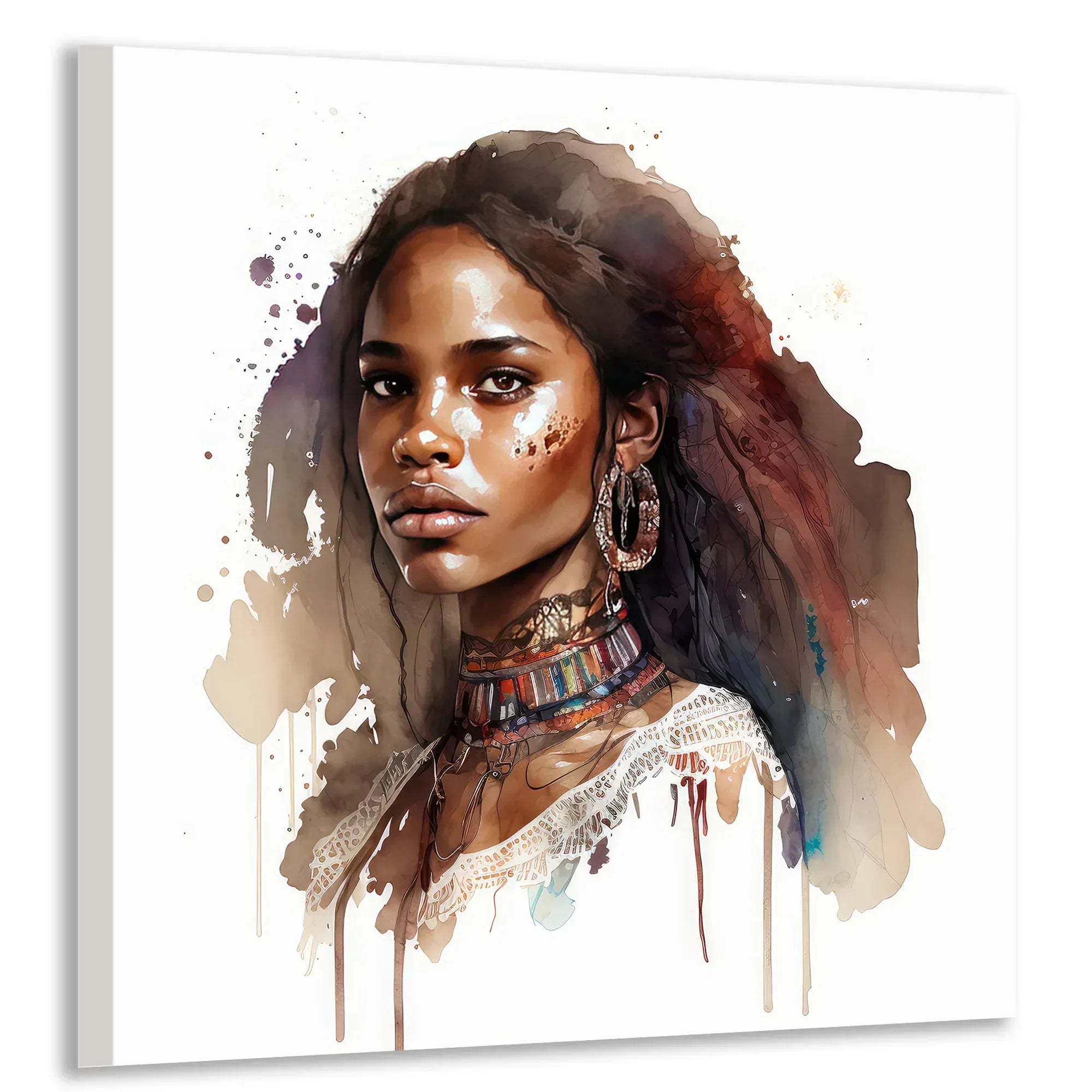 Afrikanerin 19 Portrait Wandbild Kunstdruck auf Leinwand | Wandbild Galerie
