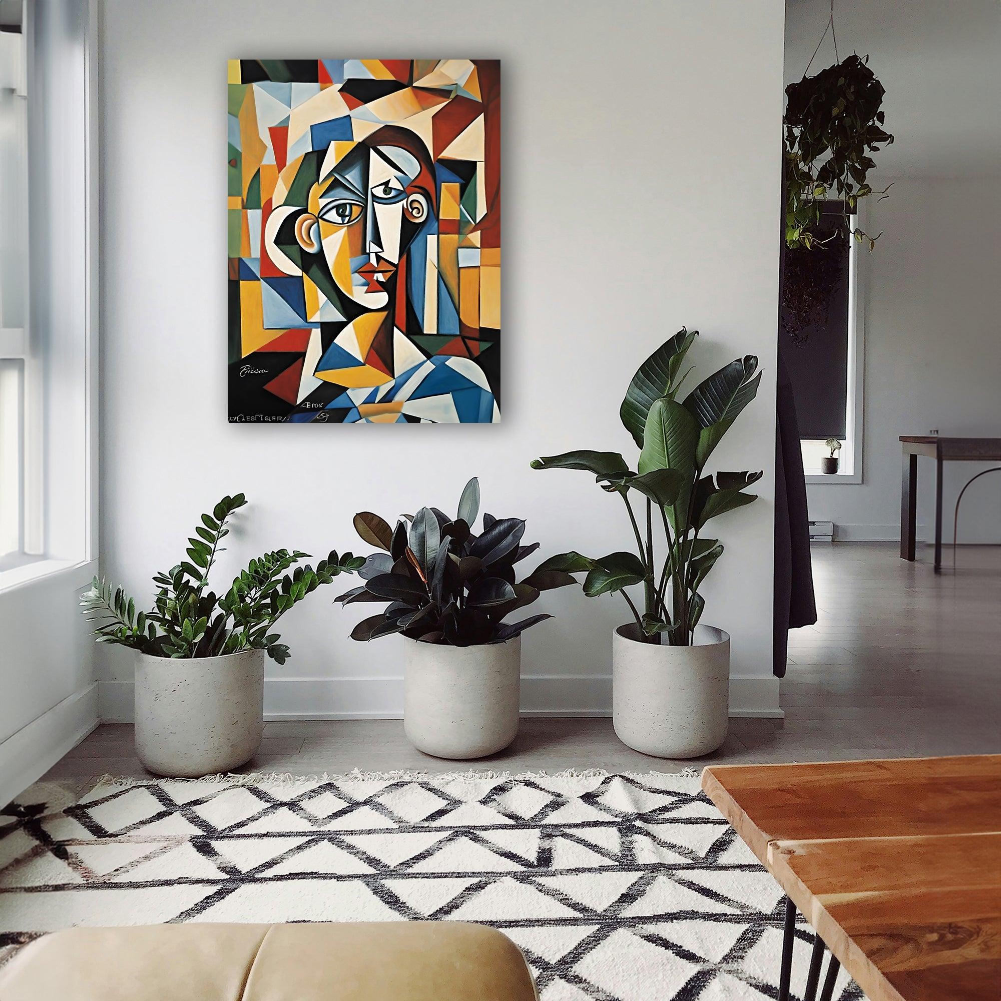 Wandbild Kubistisches Frauenportrait Picasso Style Kunstdruck auf Leinwand
