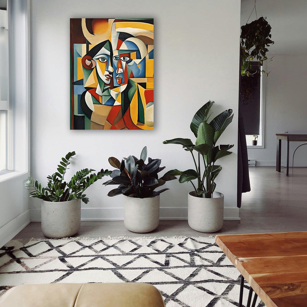 Wandbild Kubistisches Paar Picasso Style Kunstdruck auf Leinwand