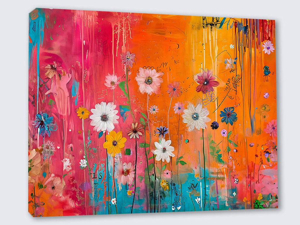 Wandbild Blumen Spachteltechnik Nr. 2 Kunstdruck auf Leinwand