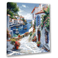 Mediterrane Küste 1  Landschaft Wandbild  Kunstdruck auf Leinwand