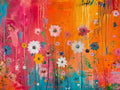 Wandbild Blumen Spachteltechnik Nr. 2 Kunstdruck auf Leinwand