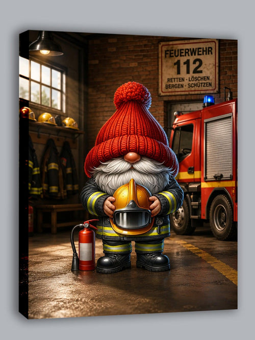 Feuerwehr Wichtel in der Feuerwache Kunstdruck auf Leinwand