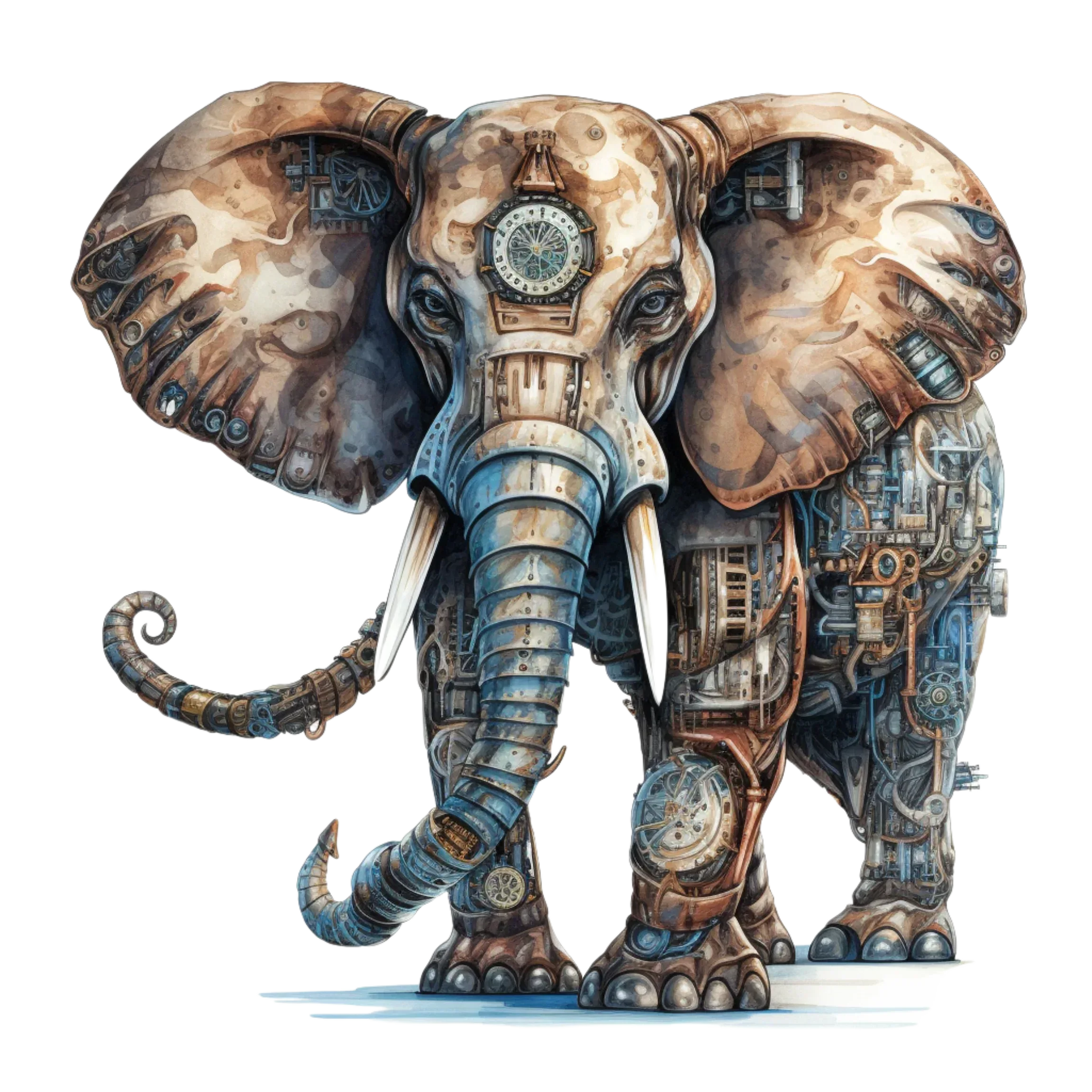 Wandbild Elefant Steampunk Kunstdruck auf Leinwand direkt zum Aufhängen | Wandbild Galerie