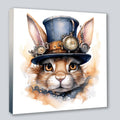 Wandbild Hase Steampunk Stil Kunstdruck auf Leinwand | Wandbild Galerie