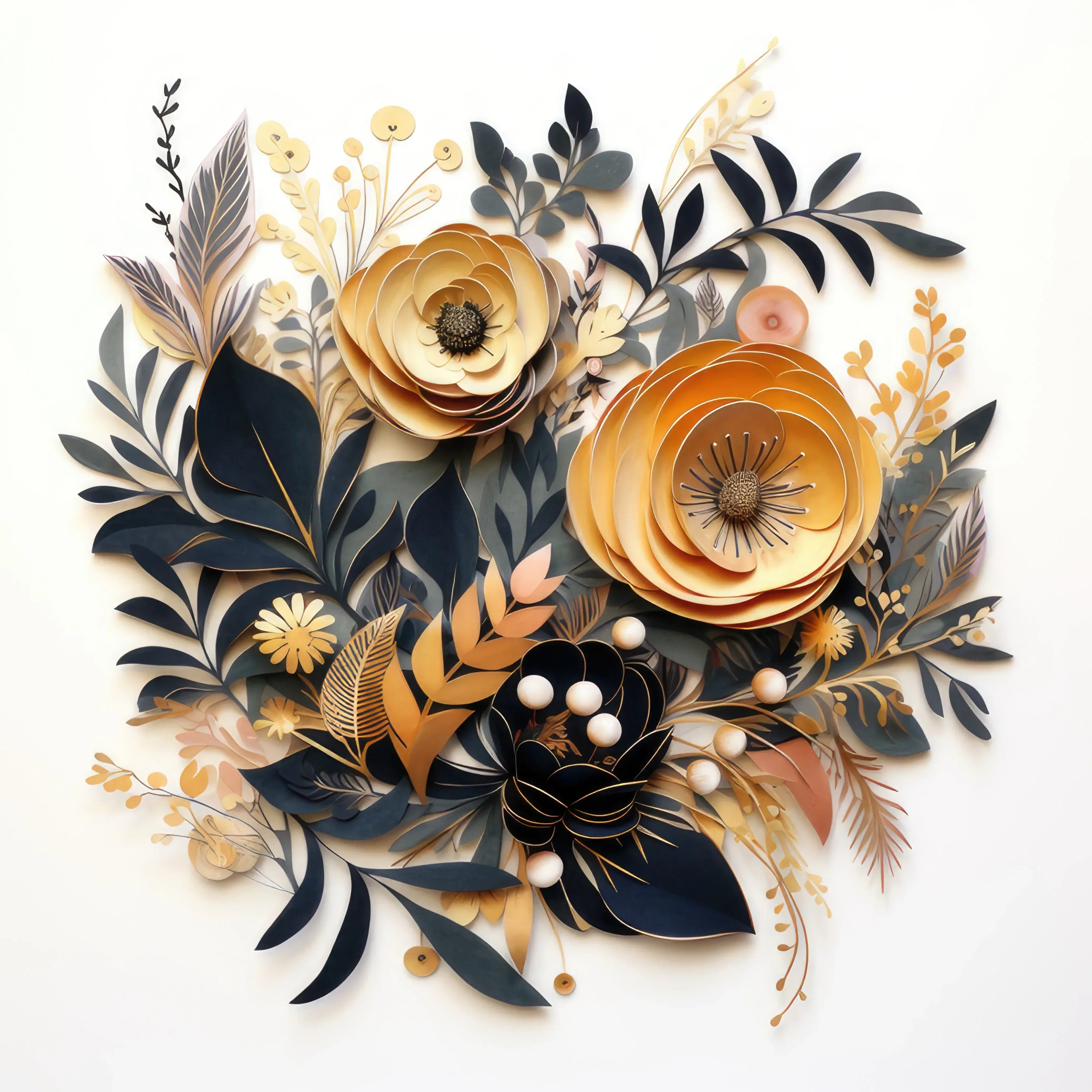 Holzblumen 1 Wandbild Kunstdruck auf Leinwand | Wandbild Galerie