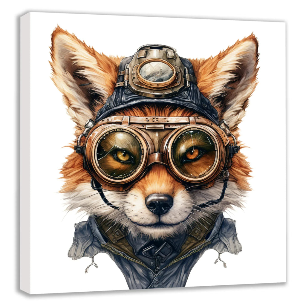 Wandbild Fuchs Reineke 1 Steampunk Kunstdruck auf Leinwand | Wandbild Galerie