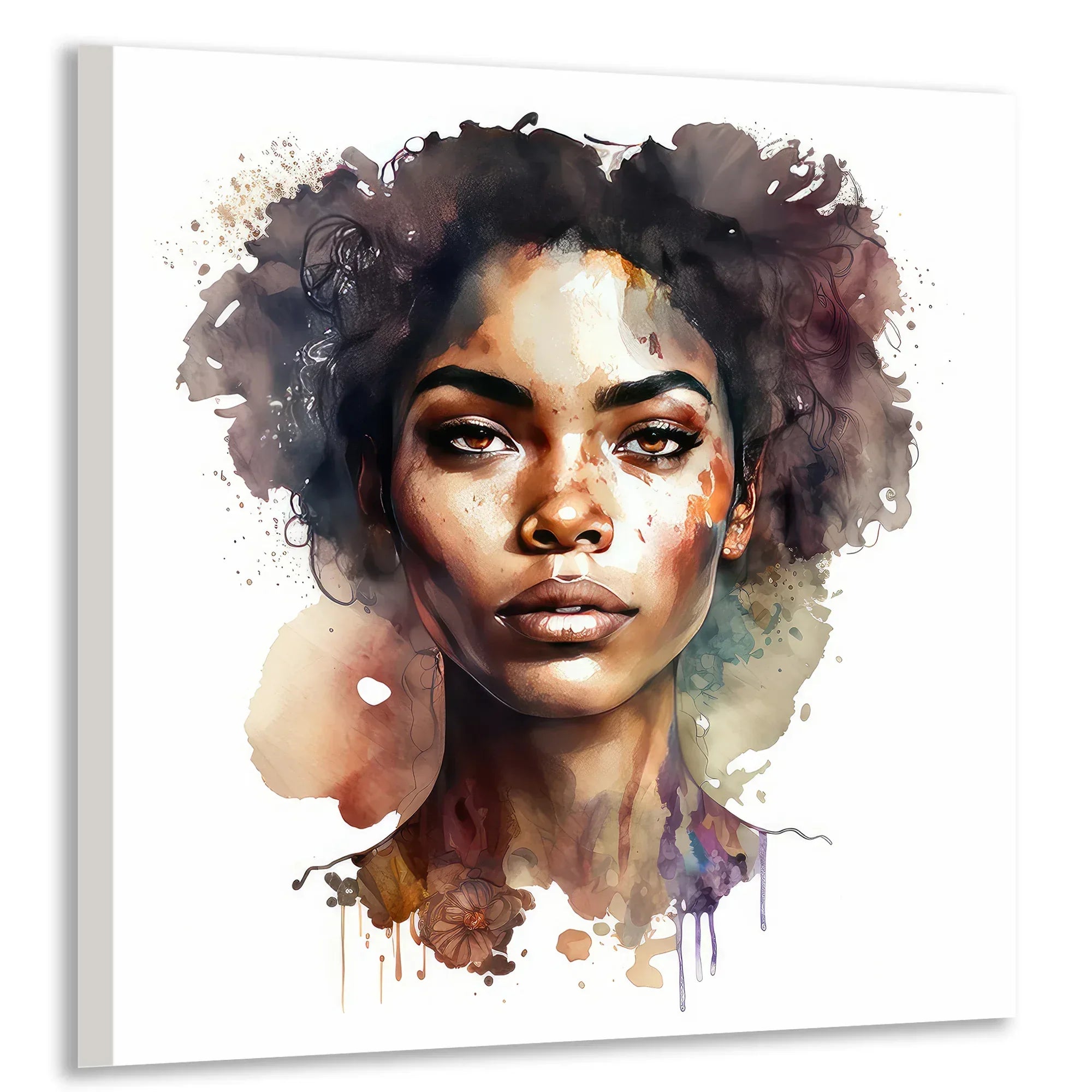 Afrikanerin 2 Portrait Wandbild Kunstdruck auf Leinwand | Wandbild Galerie