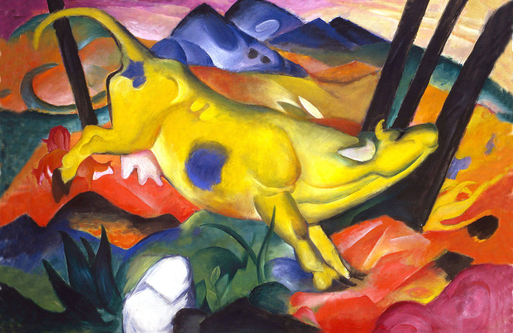 Franz Marc – Die gelbe Kuh, expressionistischer Kunstdruck auf Leinwand