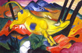 Franz Marc – Die gelbe Kuh, expressionistischer Kunstdruck auf Leinwand
