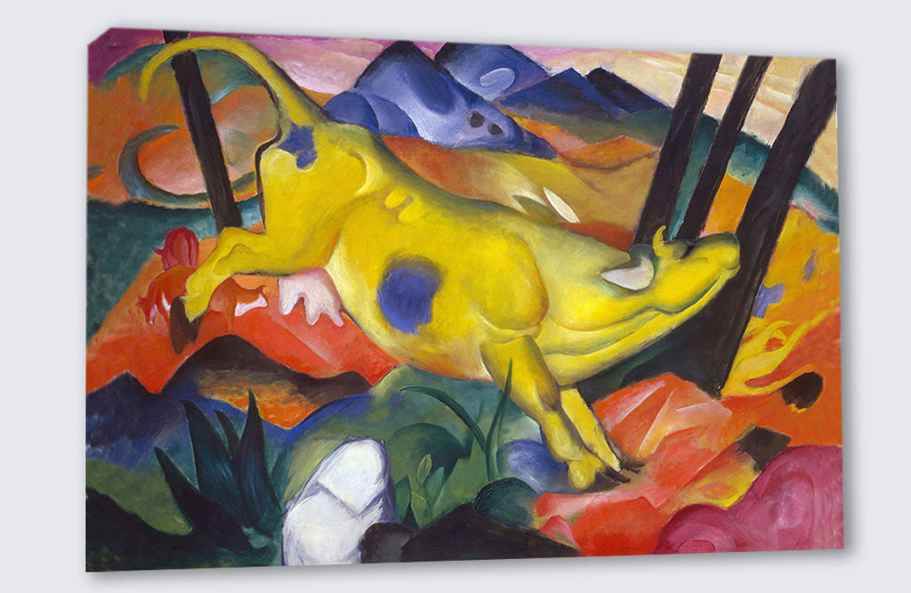 Wandbild Franz Marc Die gelbe Kuh Nr. 5 Kunstdruck auf Leinwand