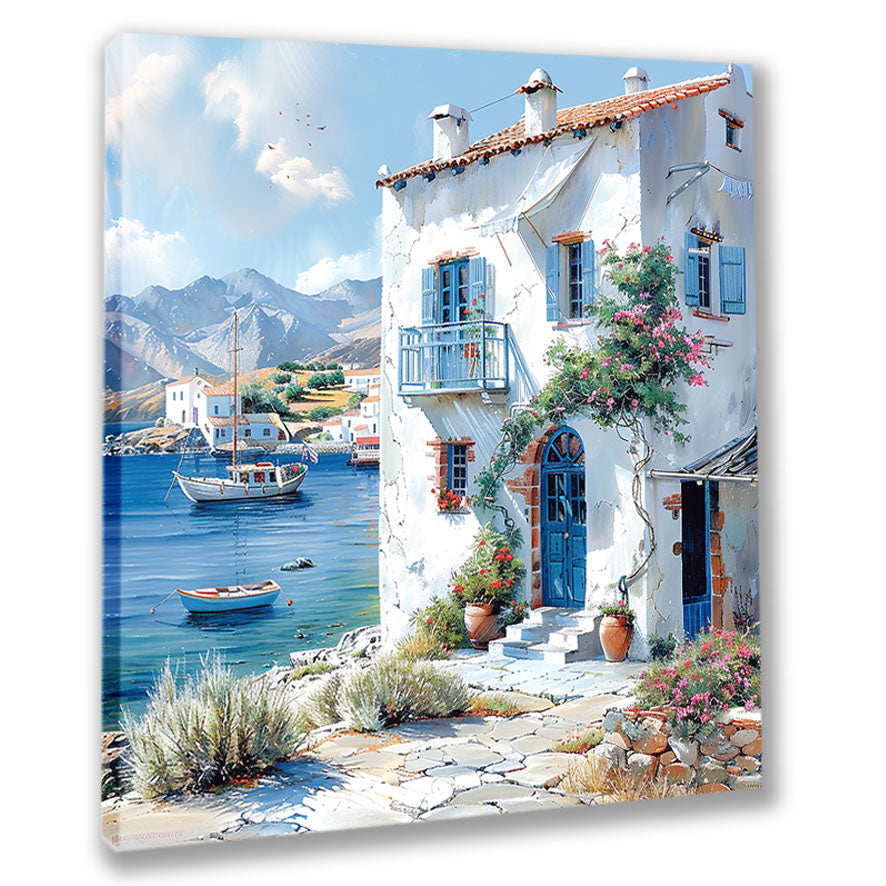 Mediterrane Küste 20 Landschaft Wandbild  Kunstdruck auf Leinwand