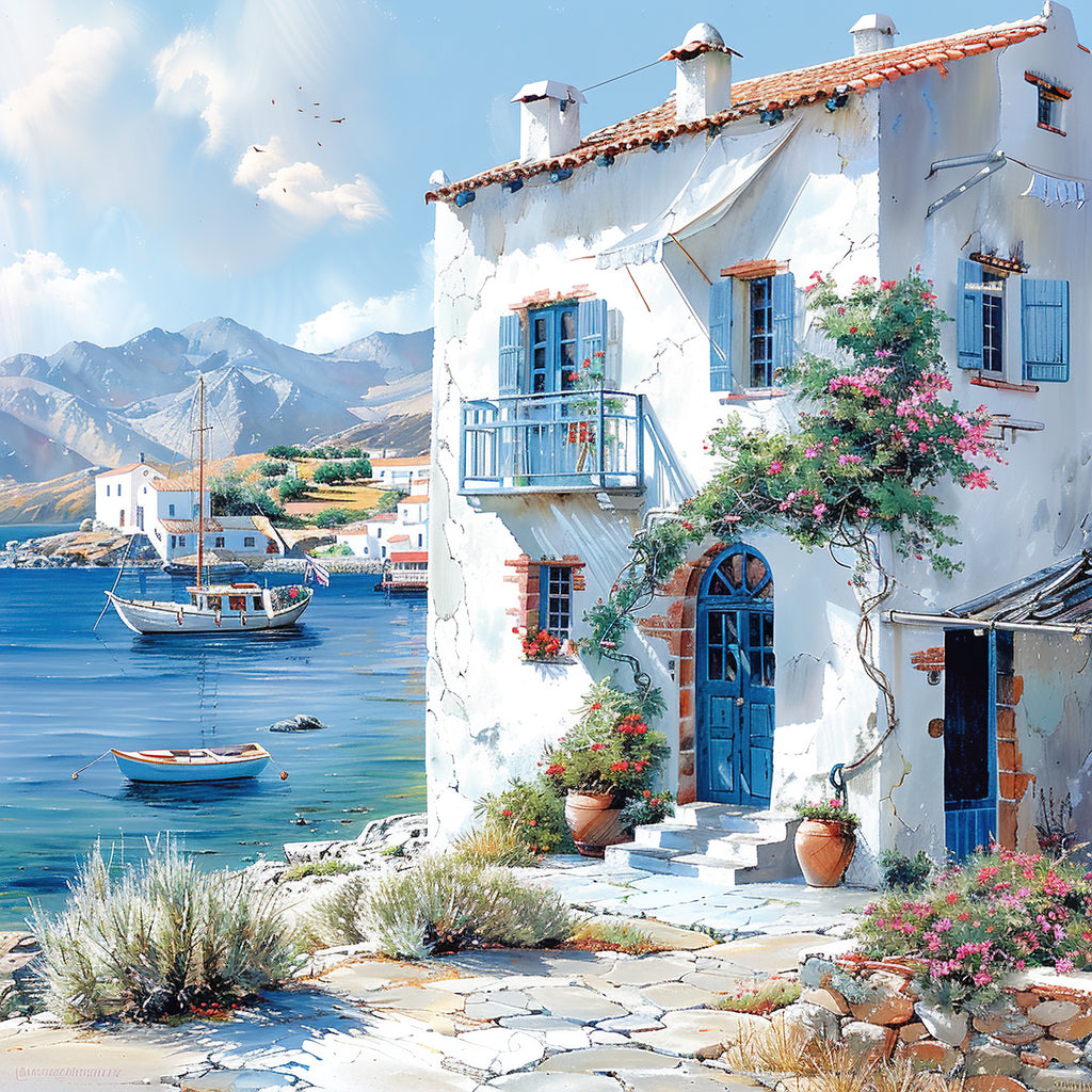 Mediterrane Küste 20 Landschaft Wandbild  Kunstdruck auf Leinwand