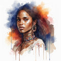 Wandbild Afrikanerin Portrait mit Creolen und Stammeshalsschmuck