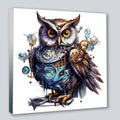 Wandbild Eule 20 Steampunk Kunstdruck auf Leinwand | Wandbild Galerie