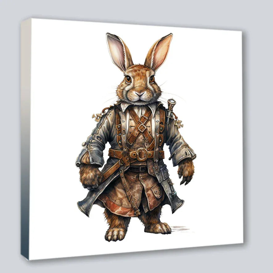 Wandbild Hase 20 Steampunk Stil Kunstdruck auf Leinwand | Wandbild Galerie
