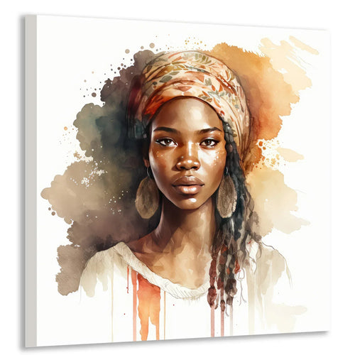 Afrikanerin 20 Portrait Wandbild Kunstdruck auf Leinwand | Wandbild Galerie