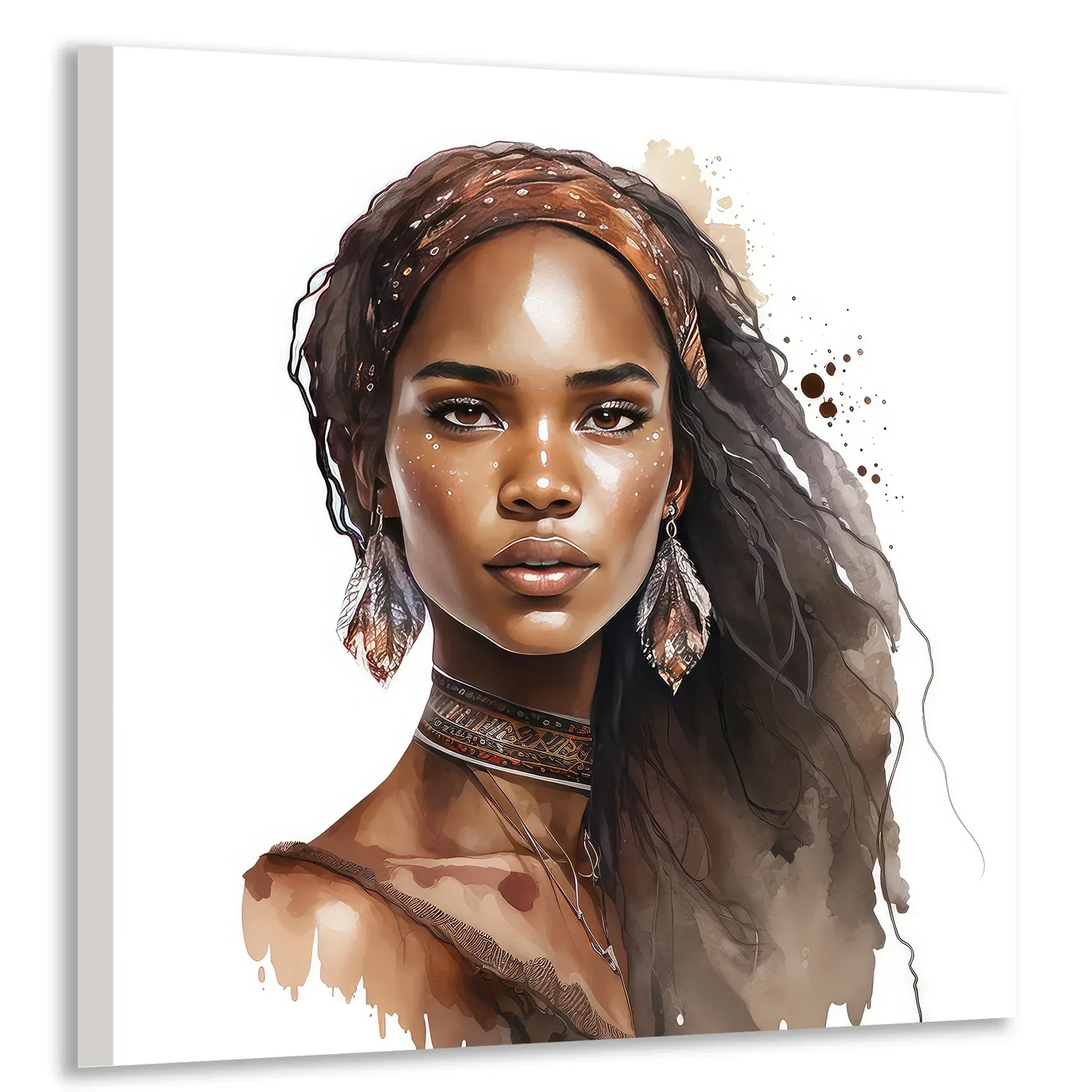 Afrikanerin 22 Portrait Wandbild Kunstdruck auf Leinwand | Wandbild Galerie