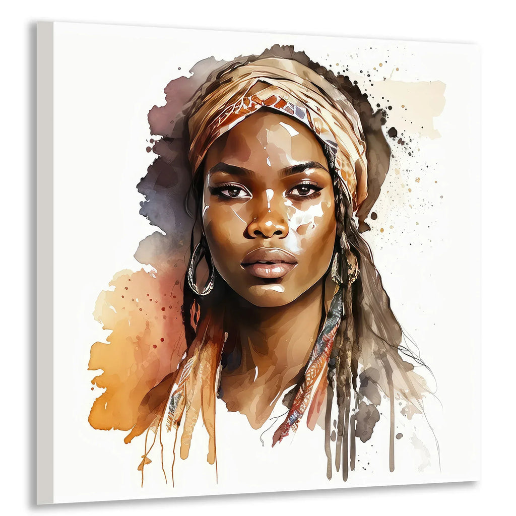 Afrikanerin 23 Portrait Wandbild Kunstdruck auf Leinwand | Wandbild Galerie