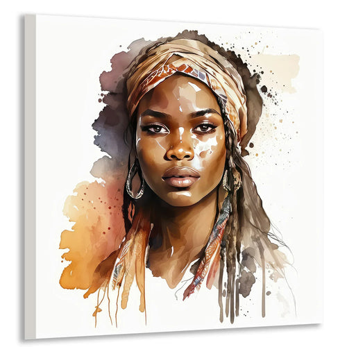 Afrikanerin 23 Portrait Wandbild Kunstdruck auf Leinwand | Wandbild Galerie
