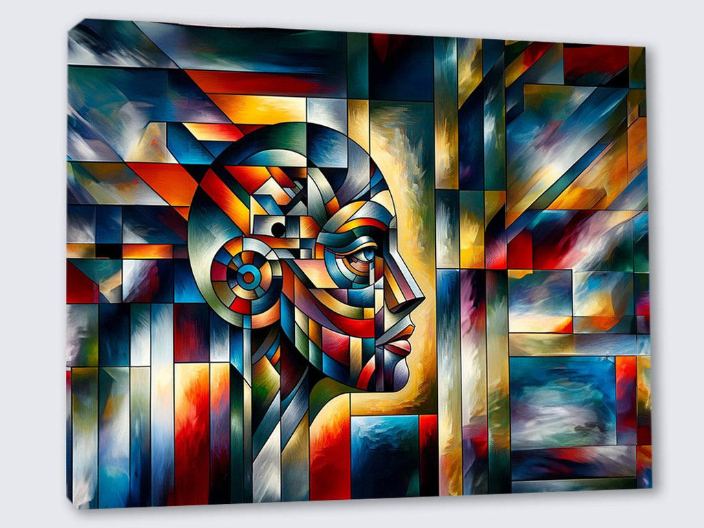Wandbild Kubistisches Frauenprofil Picasso Style Kunstdruck auf Leinwand