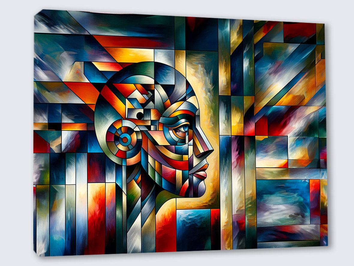 Wandbild Kubistisches Frauenprofil Picasso Style Kunstdruck auf Leinwand