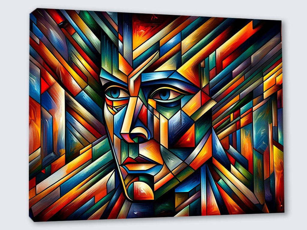 Wandbild Kubistisches Männerportrait Picasso Style Kunstdruck auf Leinwand