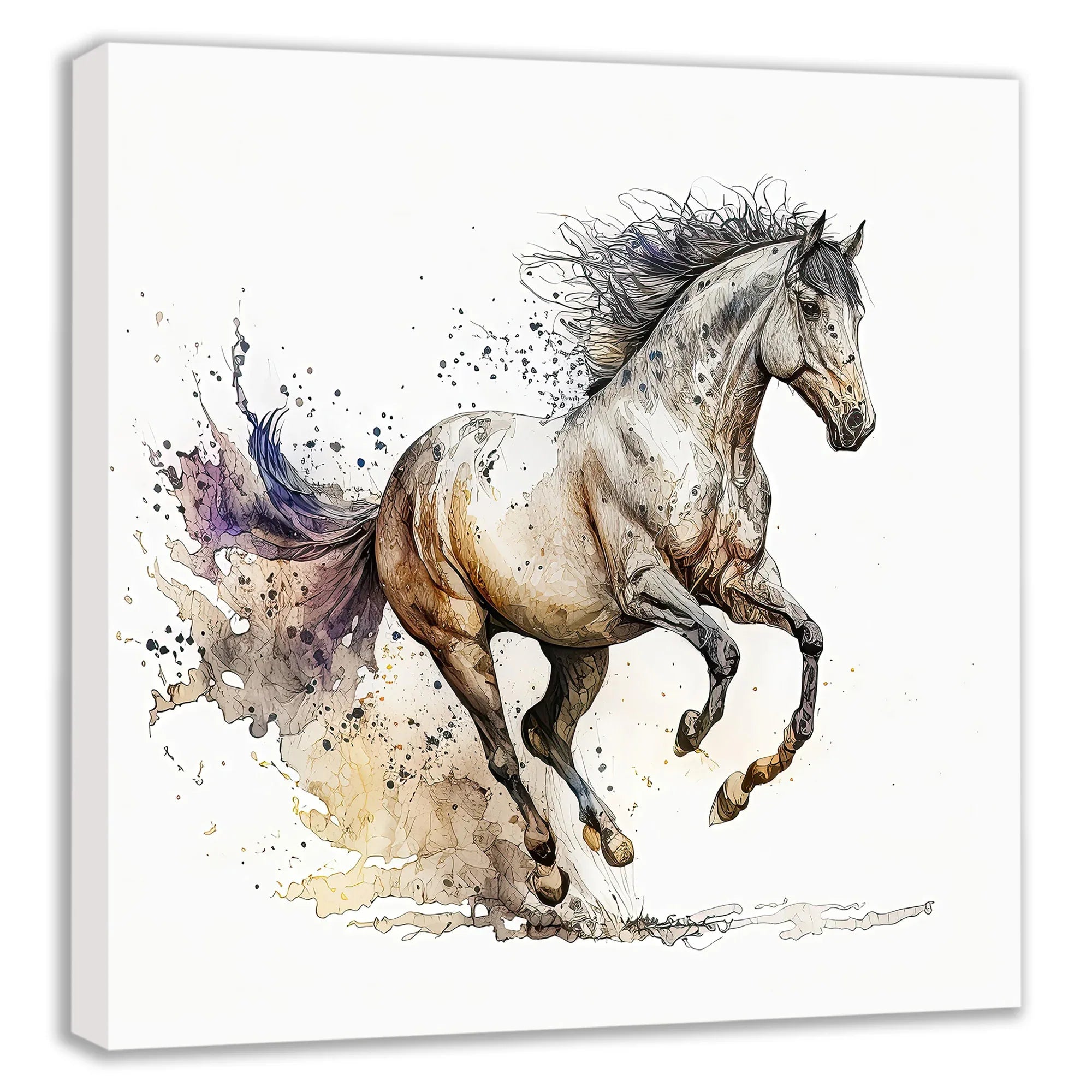 Pferd braun 24 Wandbild Kunstdruck auf Leinwand | Wandbild Galerie