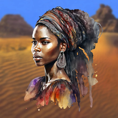 Afrikanerin 24 Portrait Wandbild Kunstdruck auf Leinwand | Wandbild Galerie