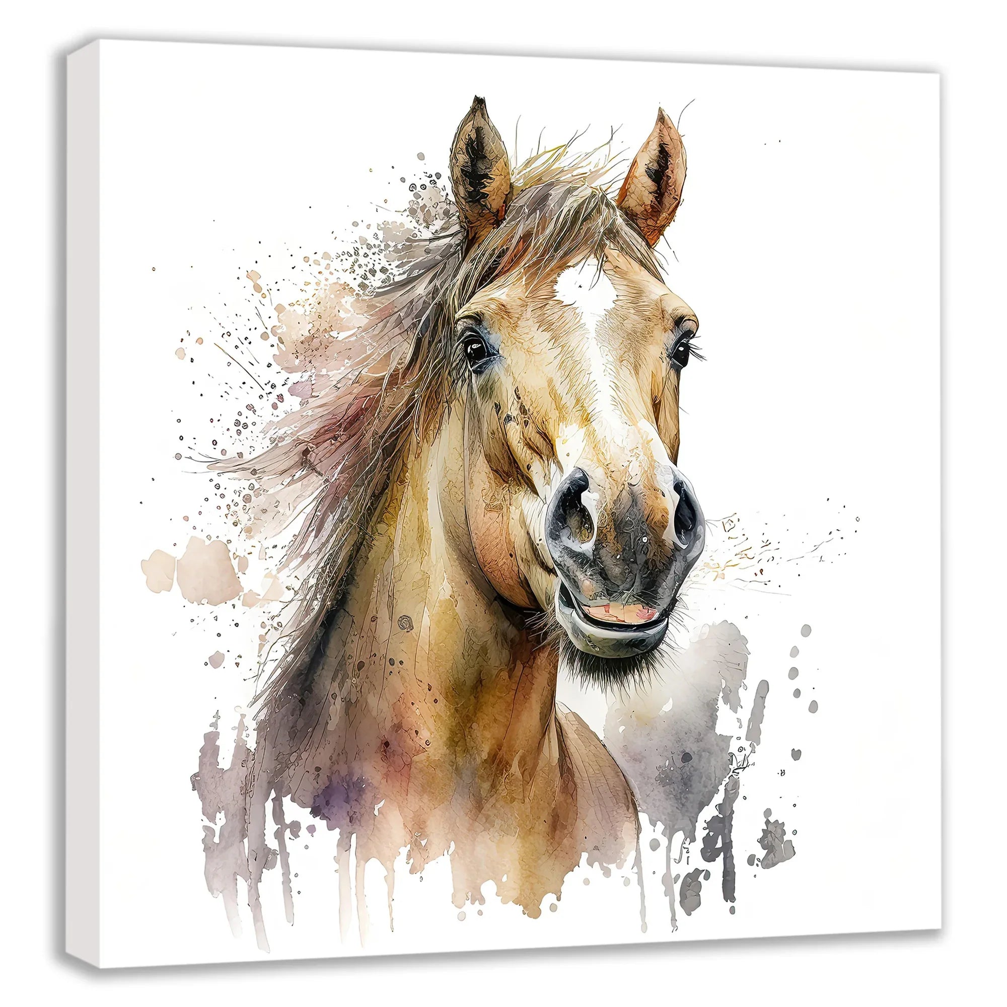 Pferdeportrait Pferdekopf 4 Wandbild Kunstdruck auf Leinwand | Wandbild Galerie