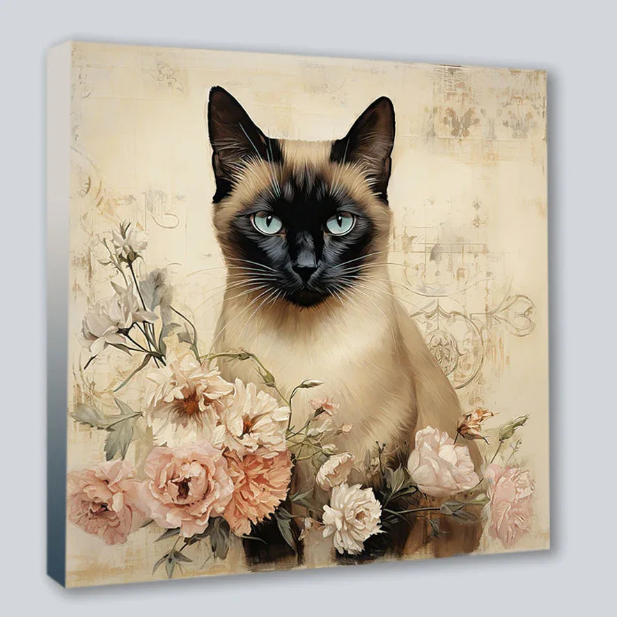 Siamkatze 8 Wandbild Kunstdruck auf Leinwand | Wandbild Galerie