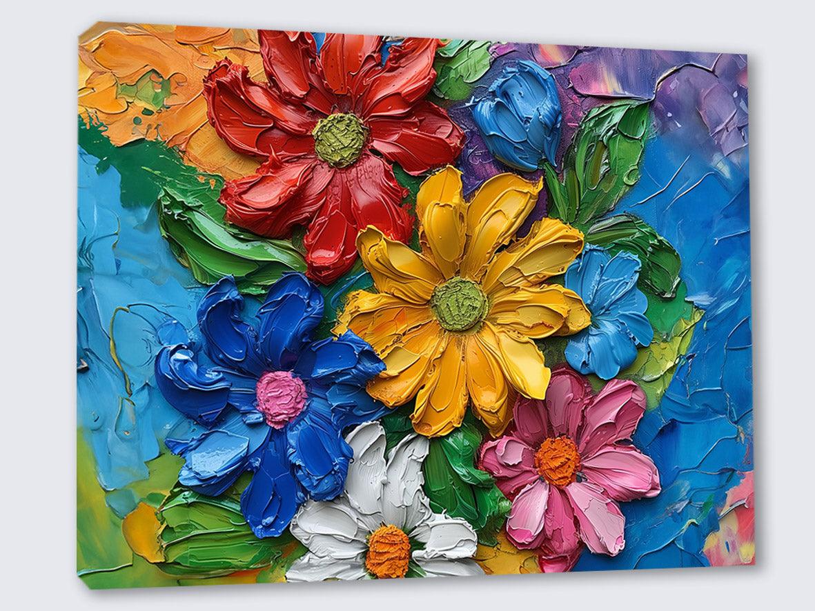 Wandbild Blumen Spachteltechnik Nr. 1 Kunstdruck auf Leinwand