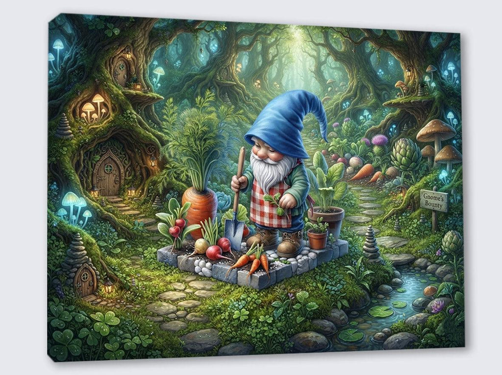 Wandbild Zauberwald Wichtel mit Laterne Kunstdruck auf Leinwand