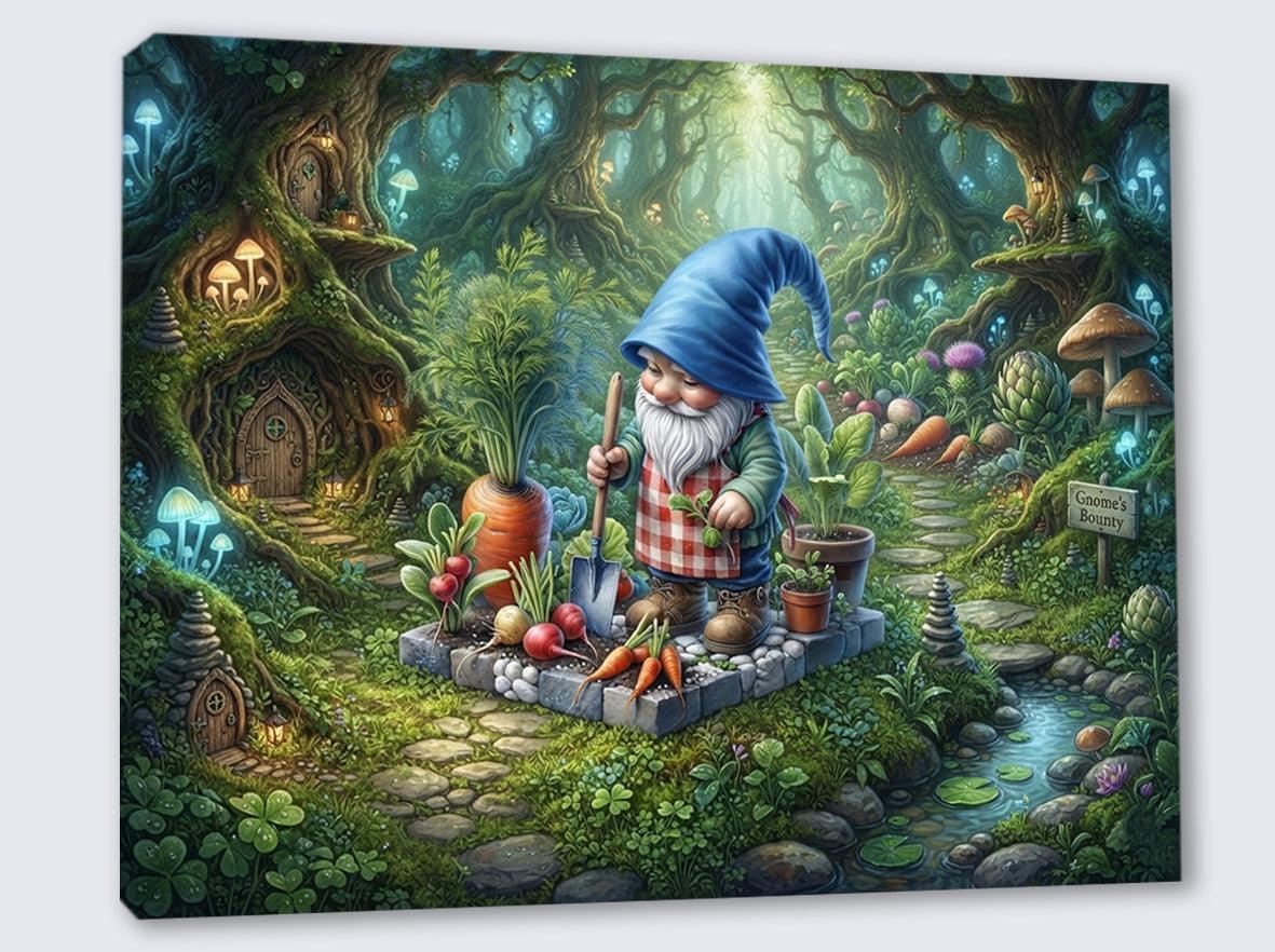 Wandbild Zauberwald Wichtel mit Laterne Kunstdruck auf Leinwand