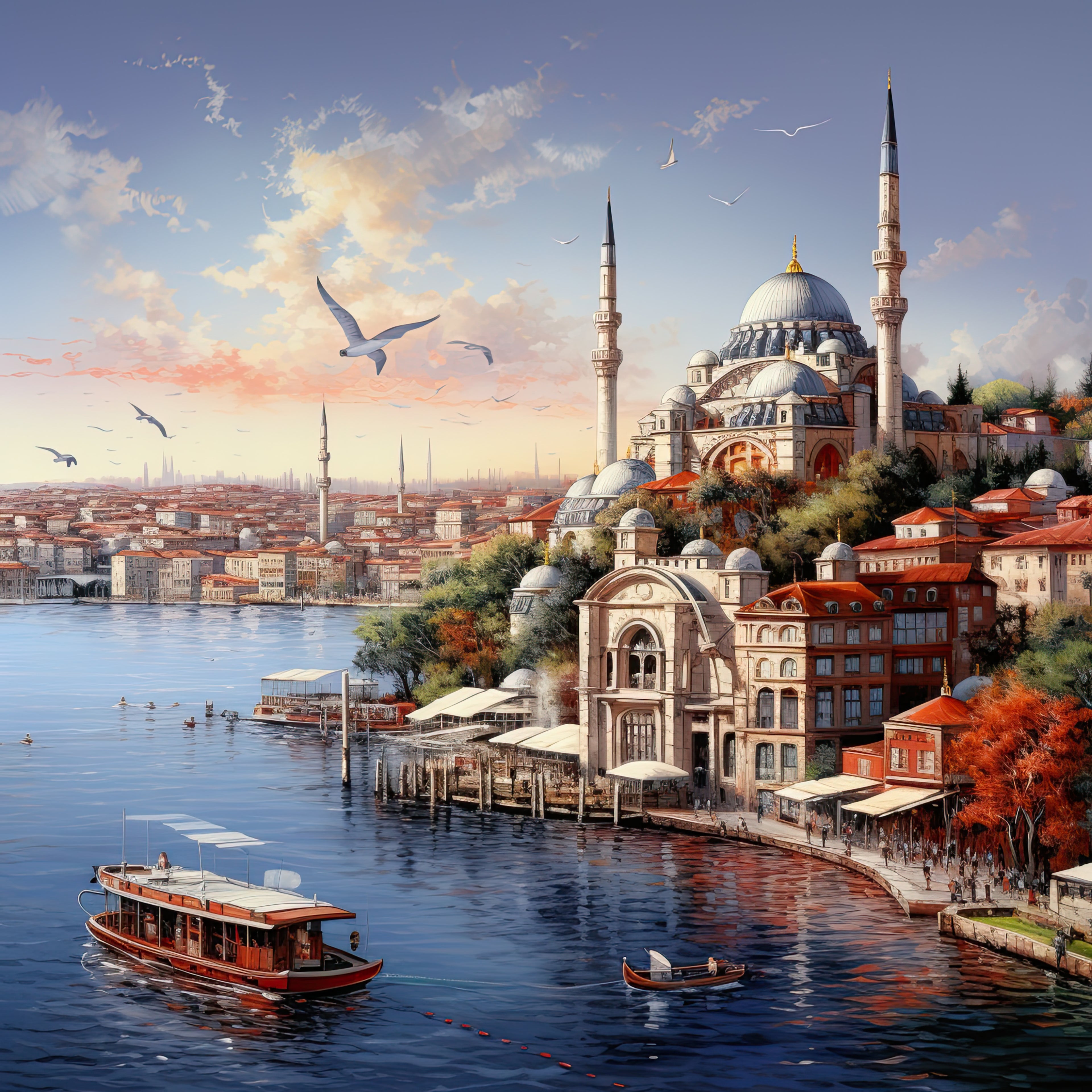 Moschee in der Türkei 2 Wandbild Kunstdruck auf Leinwand