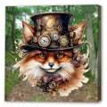 Fuchs im Wald Steampunk Wandbild Kunstdruck auf Leinwand | Wandbild Galerie
