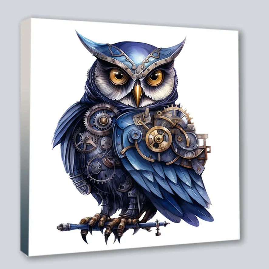 Wandbild Eule 2 Steampunk Kunstdruck auf Leinwand | Wandbild Galerie