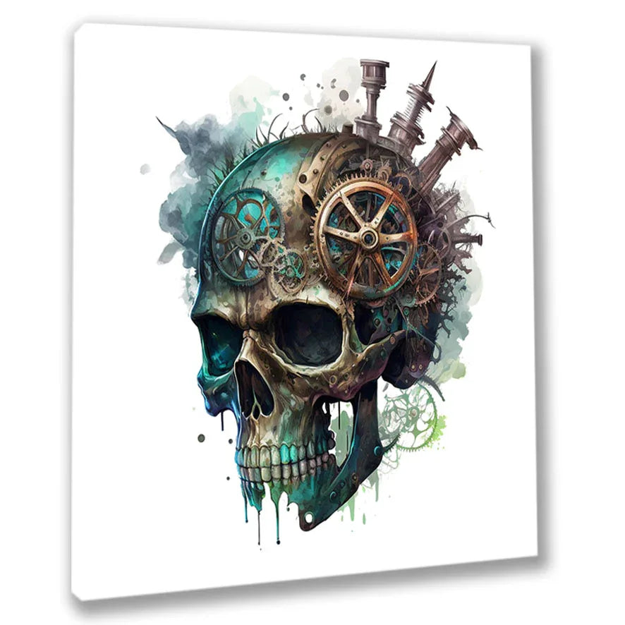 Wandbild Scull Steampunk Totenkopf 3 Wandbild Kunstdruck auf Leinwand | Wandbild Galerie