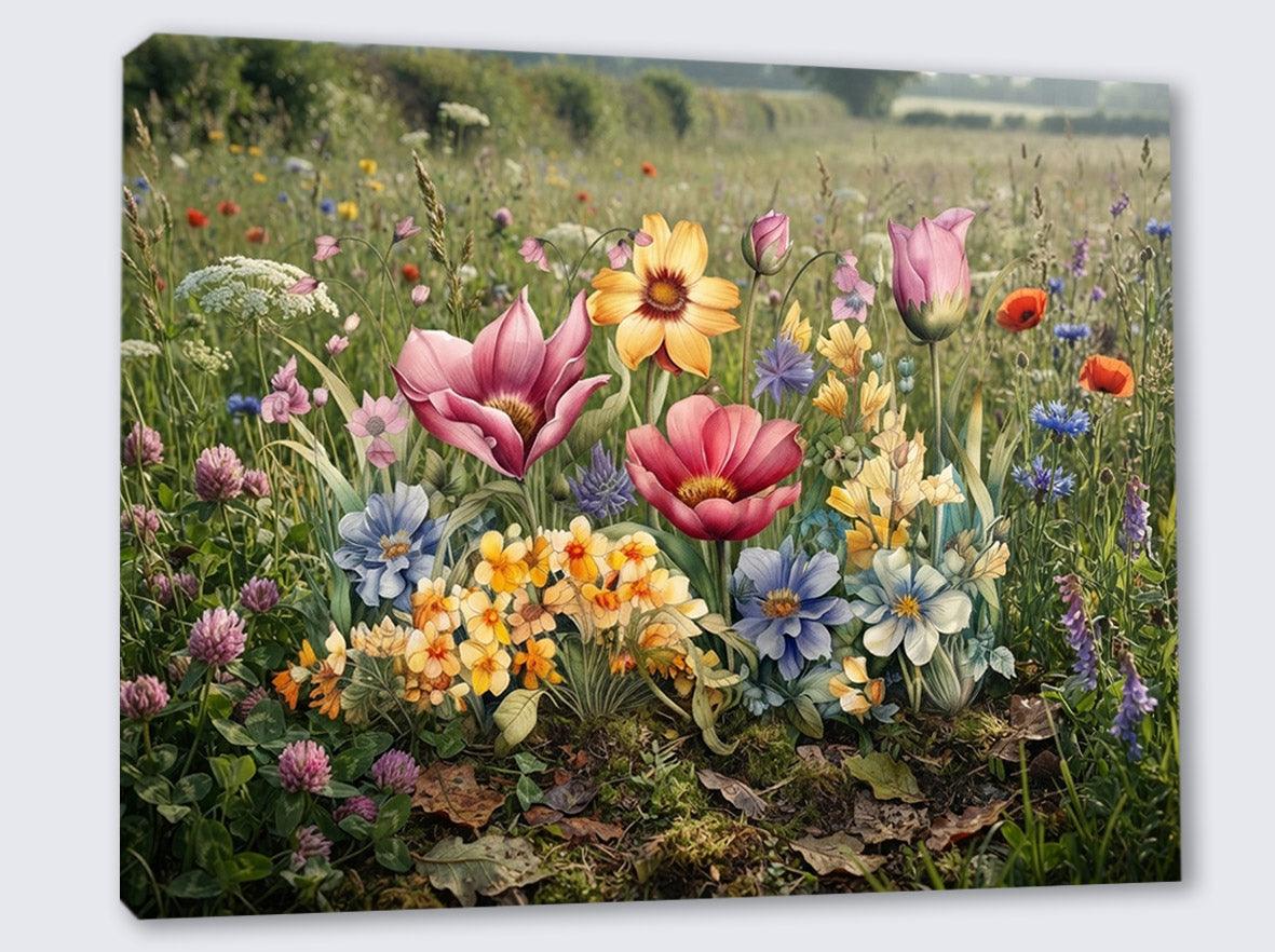 Wandbild Blumenwiese Nr. 3 Kunstdruck auf Leinwand