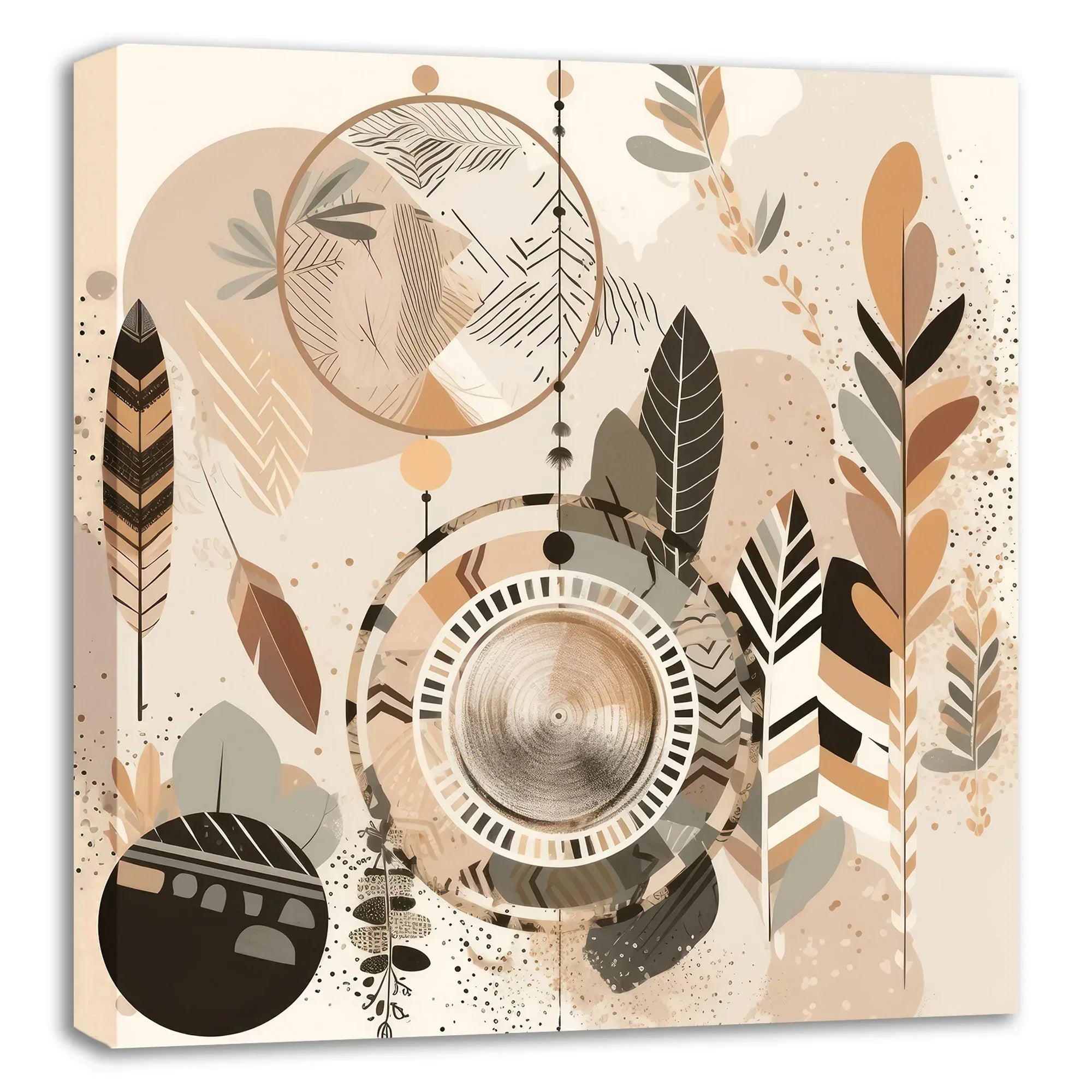 Boho Kunst 3 Wandbild Kunstdruck auf Leinwand | Wandbild Galerie