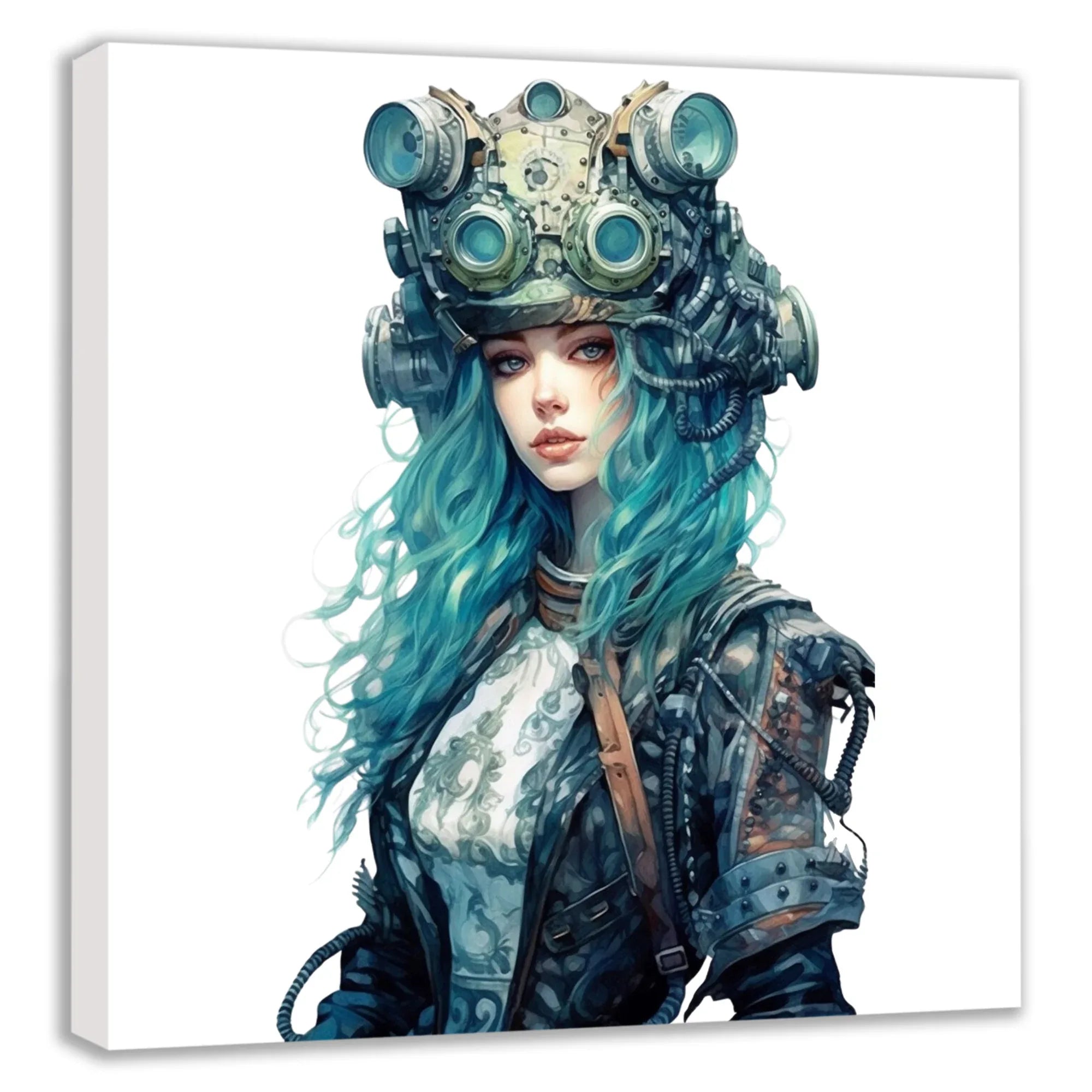 Wandbild Steampunk Lady 3 Kunstdruck auf Leinwand direkt zum Aufhängen | Wandbild Galerie