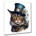 Wandbild Katzenkopf 3 Steampunk Kunstdruck auf Leinwand direkt zum Aufhängen | Wandbild Galerie